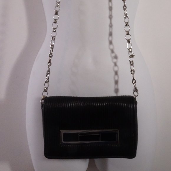 Theyskens' Theory Stitched Turnkey Silver Chain Leather Crossbody Shoulder Bag s - Picture 2 of 12